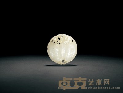 清 白玉雕瓜瓞连绵珮 直径5.4cm