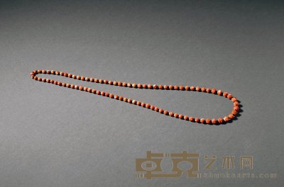 清 珊瑚珠串 直径0.8cm