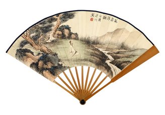 溥伒 王揖唐 风泉清听 诚至斯孚 成扇