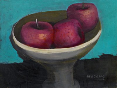 贺慕群 1988年作 三只紫苹果