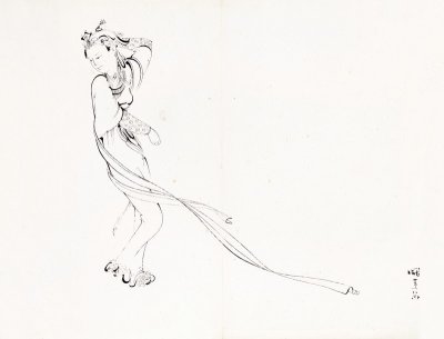 庞熏琹 1946年作 古装带舞仕女