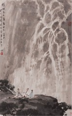傅抱石 1963年作 高士观瀑图 立轴
