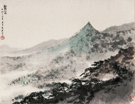 傅抱石 1964年作 韶山 立轴