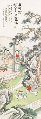 钱云鹤 于右任 新春喜气 立轴