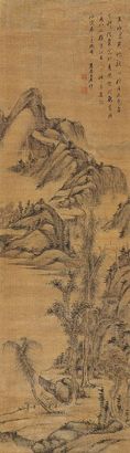 王原祁 1710年作 溪山深秀图 立轴
