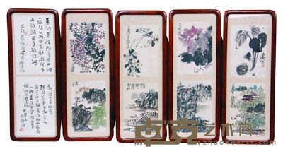 《山水花鸟》册页 24.5×16.5cm×8