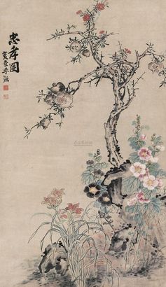 李鱓 忠孝图 立轴