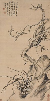 李鱓 雍正八年（1730年）作 梅兰竹石 立轴