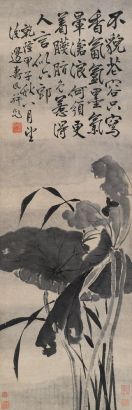 边寿民 乾隆甲子（1744年）作 墨荷 立轴