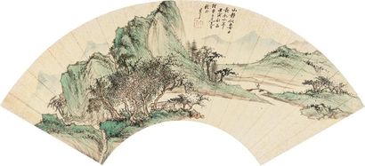 朱昂之 壬寅（1842年）作 闲居图 扇面