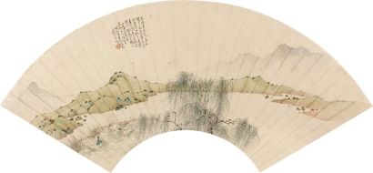 胡锡珪 癸未（1883年）作 采莲图 扇面