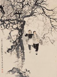 魏紫熙 1963年作 迎春 镜心