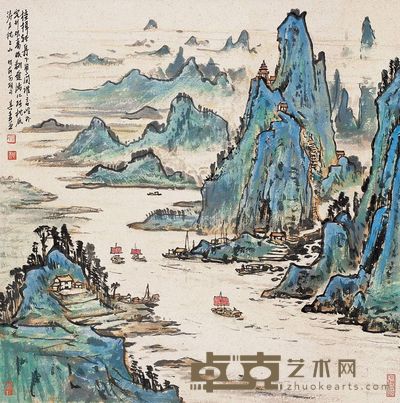 宗其香 漓江山水 镜心 68×66cm