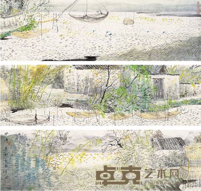 方向 2005年作 水净天秋 手卷 30.5×300cm