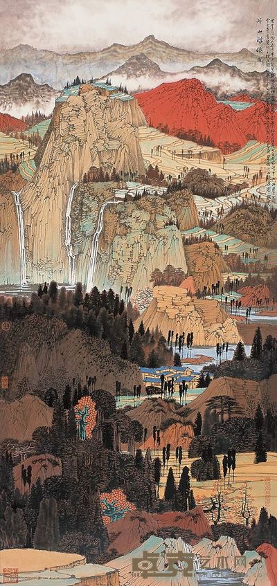 薛亮 2007年作 丹山醉秋图 镜心 96×54cm