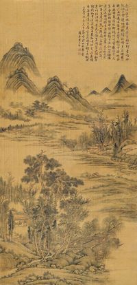 翟大坤 1796年作 山居图 立轴