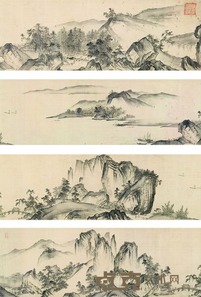 周臣 江乡消夏卷 手卷 55×610cm