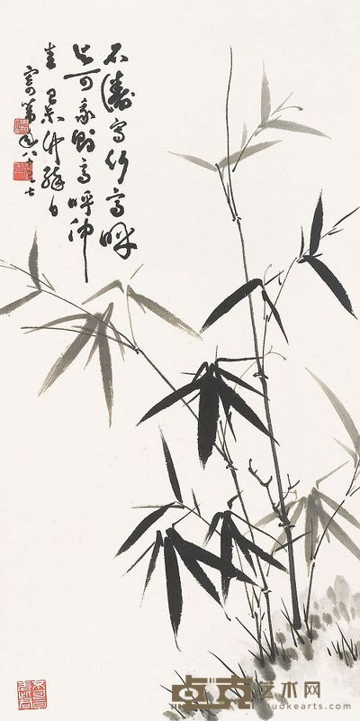 田桓 1979年作 墨竹 立轴 71×36cm