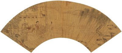 薛素素 己亥（1599）年作 柳荫仕女 扇片