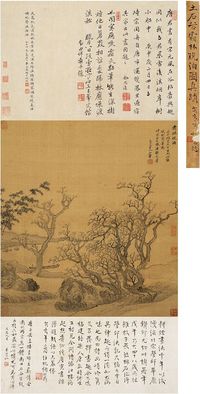 王翚 戊午（1678）年作 霜林晚泊图 立轴