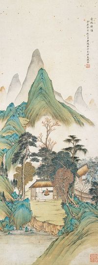 钱杜 癸卯（1843）年作 香林禅诵 立轴