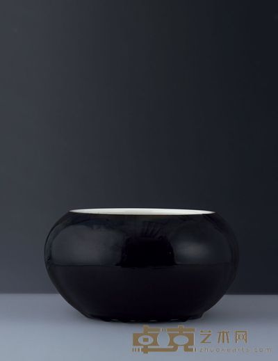 清 康熙 乌金釉笔洗 直径19.5cm