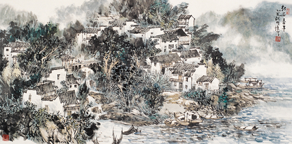 耿明 2005年作 山水 镜心