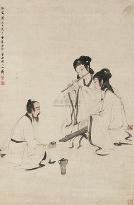 傅抱石 雅集图 立轴