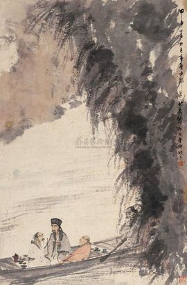傅抱石 1944年作 赤壁泛舟图 镜心