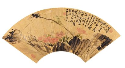 高凤翰 奇石草虫 镜心