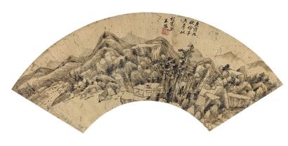 王鉴 1650年作 仿黄公望山水 立轴