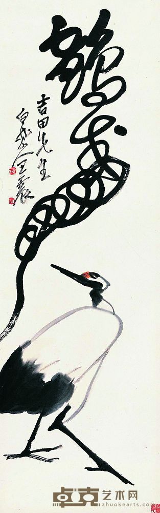 鹤寿 104×33.5cm