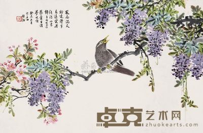 侯湘 闹春图 立轴 44×67cm