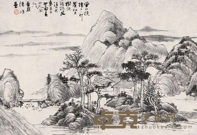 陈璞 松风闲居图 镜片 34×50cm