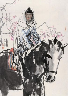 杜滋龄 己巳（1989年）作 春到新疆 镜心