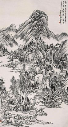 吴徵 丙寅（1926年）作 万峰崔巍图 立轴