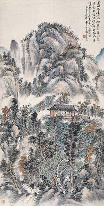 赵云壑 乙酉（1945年）作 夏木垂荫 立轴