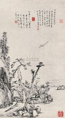 李世倬 庚午（1750年）作 澄波浮棹图 立轴