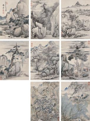 潘澄 乙亥（1635年）作 山水册 册页