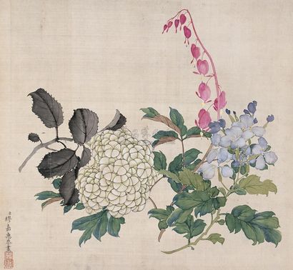 缪嘉惠 花卉 立轴