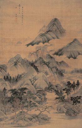 王鉴 辛亥（1671年）作 仿赵子昂山水 立轴