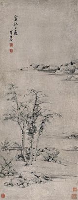 李流芳 （款） 乙丑（1625年）作 疏林平远图 立轴