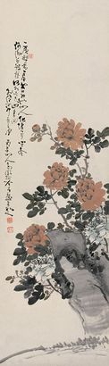高凤翰 （款） 丁卯（1747年）作 花石图 立轴