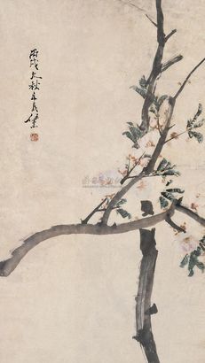 任薰 丙戌（1886年）作 花卉 镜心