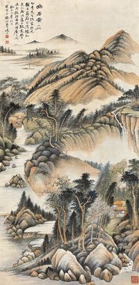 黄晓汀 1933年作 幽居图 立轴