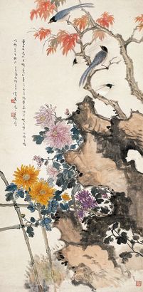 王伟 花鸟 立轴