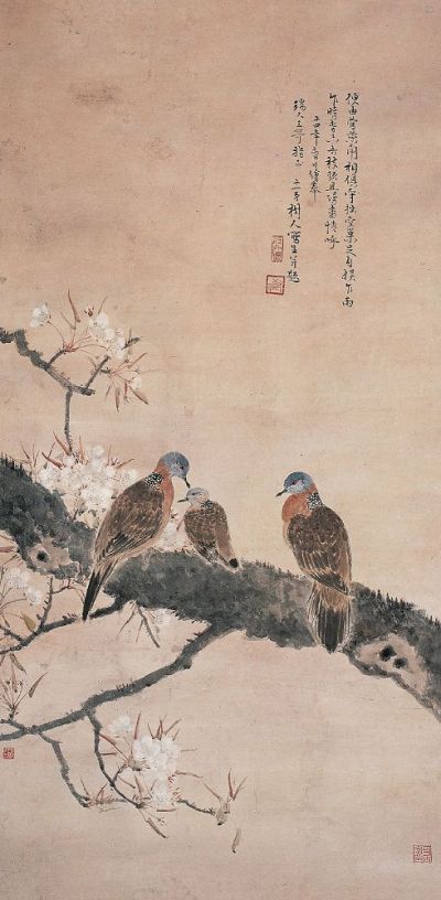 陈树人（1884～1948）梨花斑鸠图