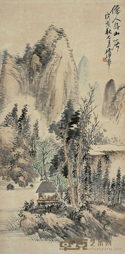 蒲华（1832～1911）僊人山居图 