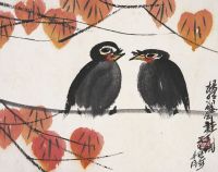 林风眠（1900～1991）红叶小鸟