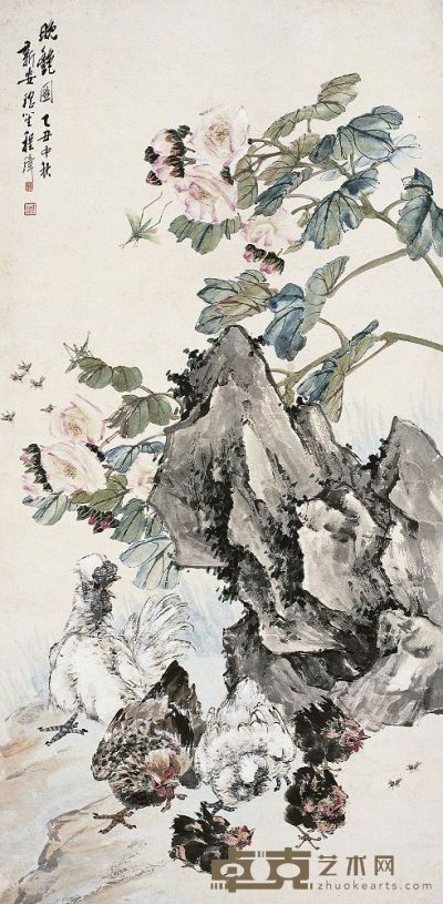 程璋（1869～1938）晚艳图 